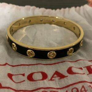 🎊Coach🎊 Gold & Black Enamel Bangle NEW!